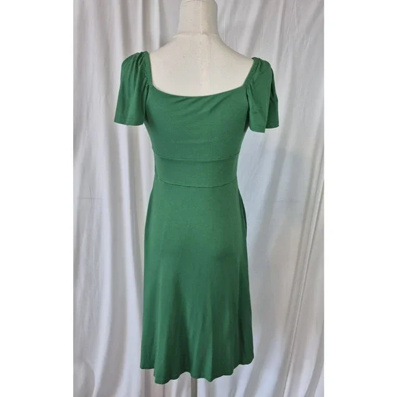 Boden Square Neck Green Jersey Mini Dress US 2 - Picture 8 of 10